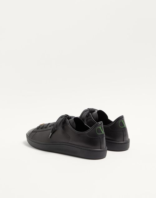 Valentino Garavani - Royco Sneaker In Nappa Calfskin - Black/green - Man - Sneakers