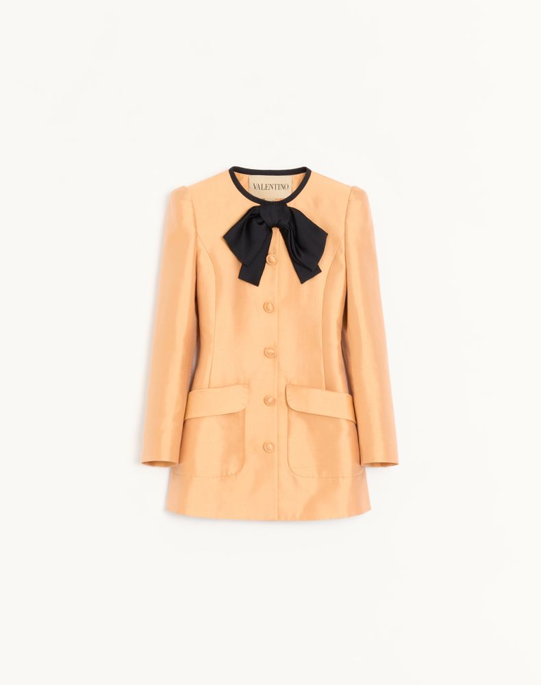 Valentino Women's Melon/Black Shantung Caban Woman 48