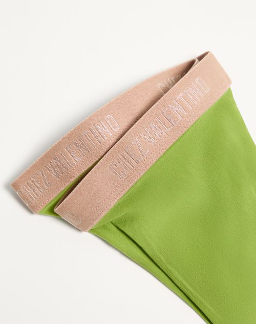 Valentino - Lycra Lace Tights - Avocado - Woman - Soft Accessories