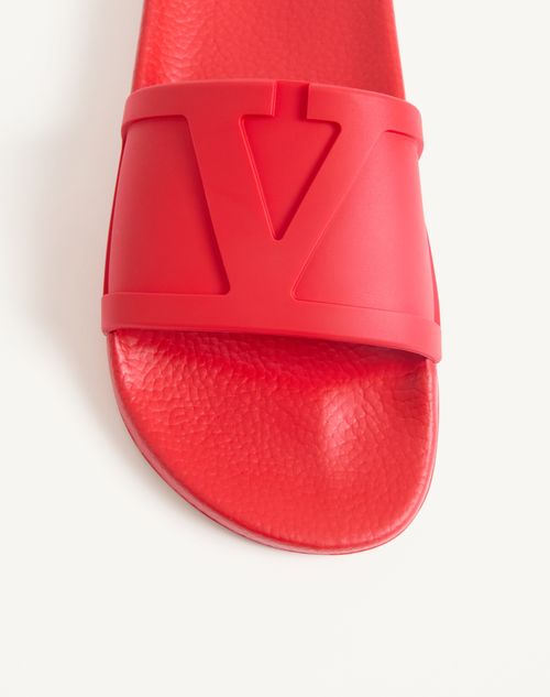 Valentino Garavani - Coolside Rubber Slide Sandal - Coral - Man - Sandals