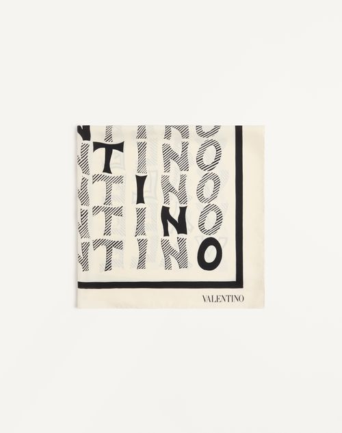 Valentino Garavani - Le Fou De L'archive Silk Scarf From The Valentino Archive - Butter/black - Woman - Soft Accessories