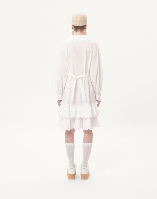 Valentino - Embroidered Cotton And Linen Dress - White - Woman - Dresses