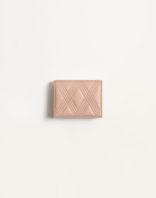 Valentino Garavani - Valentino Garavani Quiltie 67 Wallet In Quilted Nappa Leather - Rose Cannelle - Woman - Wallets And Small Leather Goods