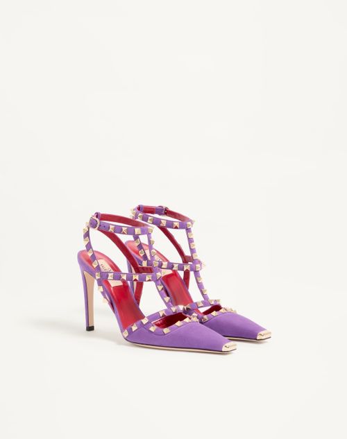 Valentino Garavani - Rockstud Suede Pumps 100mm - Purple - Woman - Pumps And Slingbacks