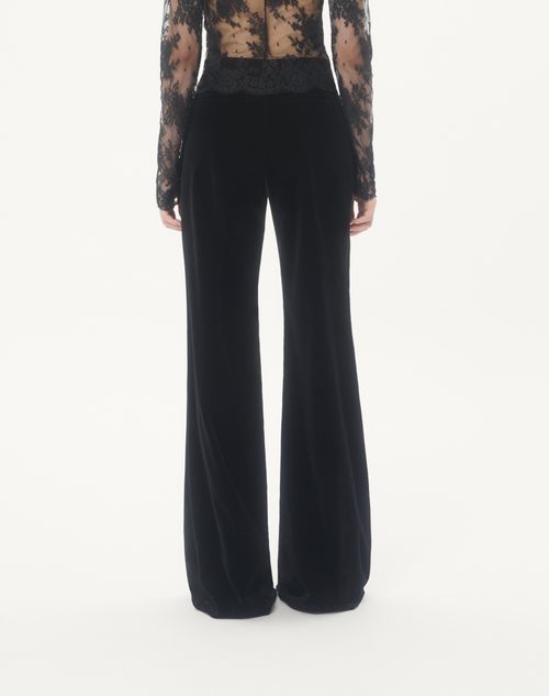 Valentino - Velvet Trousers - Black - Woman - Pants And Shorts