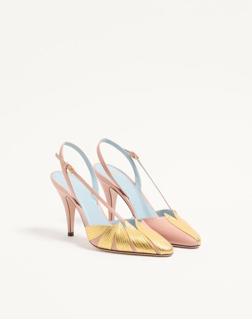 Valentino Garavani - Foliefoliage Kidskin Slingback Pump 90mm - Pink - Woman - Pumps