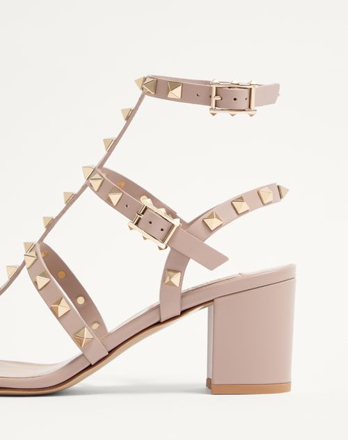 Valentino Garavani - Rockstud Calfskin Ankle Strap Sandal 60 Mm - Poudre - Woman - Sandals