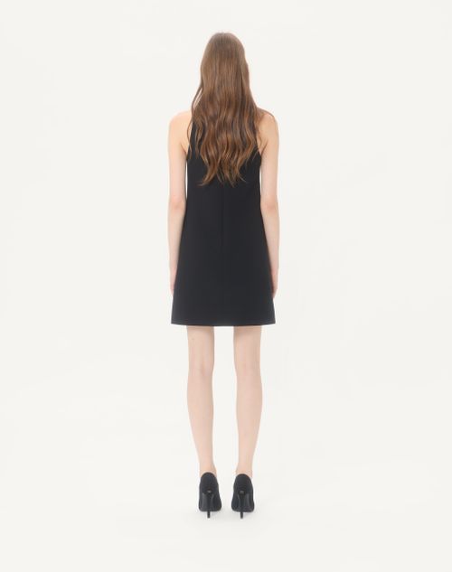 Valentino - Embroidered Crepe Couture Short Dress - Black/crystal - Woman - Dresses