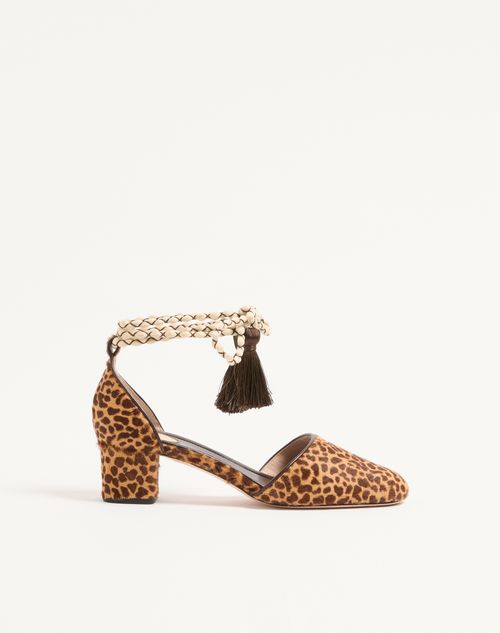 Valentino Garavani Zapato D'orsay Bondie De Cuero De Becerro De Efecto Pony Con Tacón De 45 mm Mujer Animalier 42