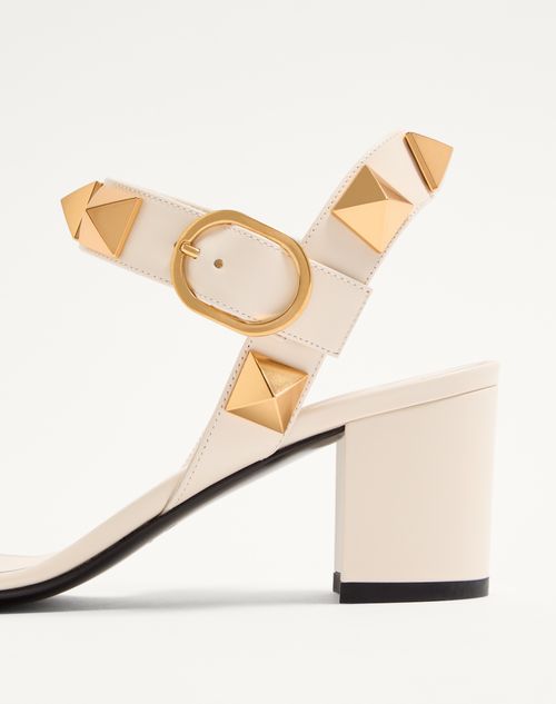 Valentino Garavani - Roman Stud Calfskin Sandal 60 Mm - Light Ivory - Woman - Sandals