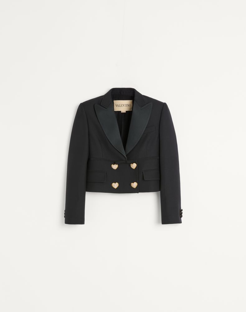 Valentino Women's Black Crepe Couture Jacket Woman 46