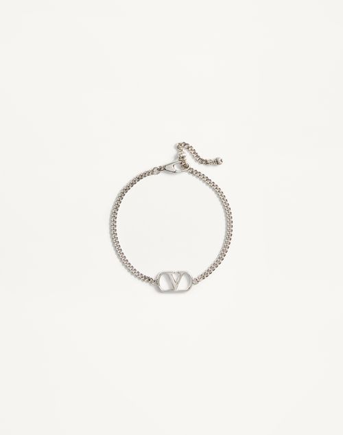 Valentino Garavani - Bracciale Valentino Garavani Vlogo Signature In Metallo - Trasparente - Uomo - Gioielli