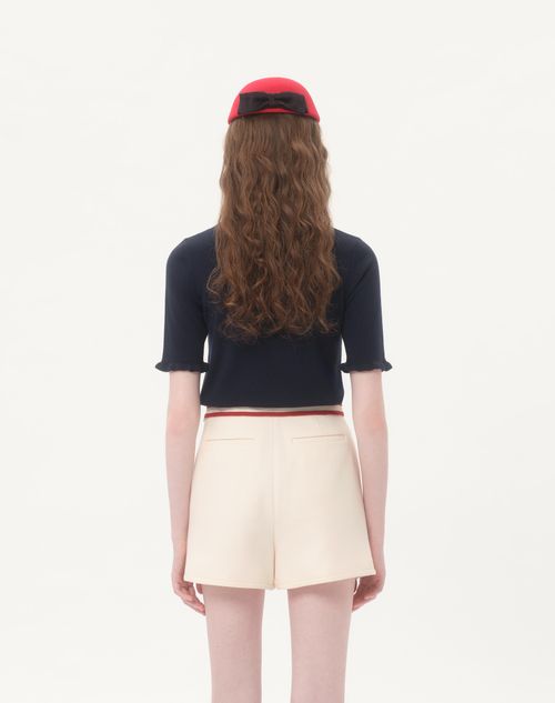 Valentino - Embroidered Wool Top - Night/cream - Woman - Knitwear