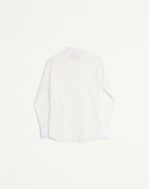 Valentino - Cotton Muslin Shirt With Plastron And Lace Details - Natural - Man - Shirts