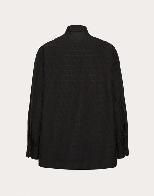 Valentino - Cotton Poplin Shirt With Toile Iconographe Pattern - Black - Man - Shirts