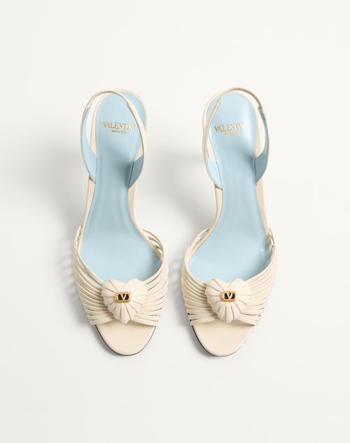Valentino Garavani - Coeur Royal Kidskin Sandal 85mm - Butter - Woman - Sandals