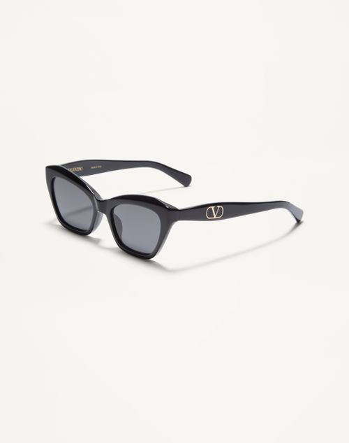 Valentino - Cat-eye Acetate Eyewear - Black/gray - Woman - Eyewear