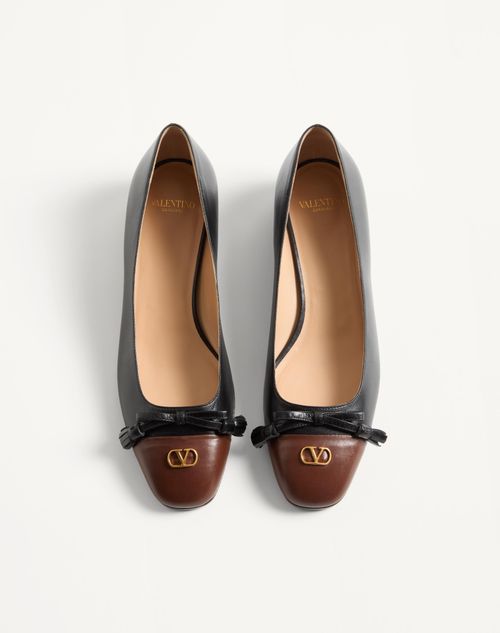 Valentino Garavani - Valet Du Roi Kidskin Ballerina 25mm - Black/coffe - Woman - Ballerinas