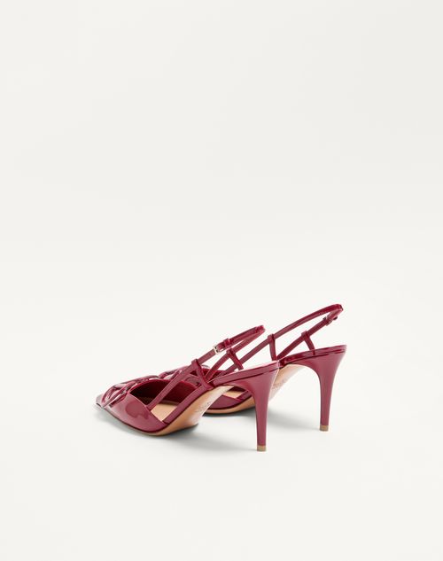 Valentino Garavani - Vlogo Signature Patent Leather Slingback Pump 80mm - Dark Red - Woman - Pumps
