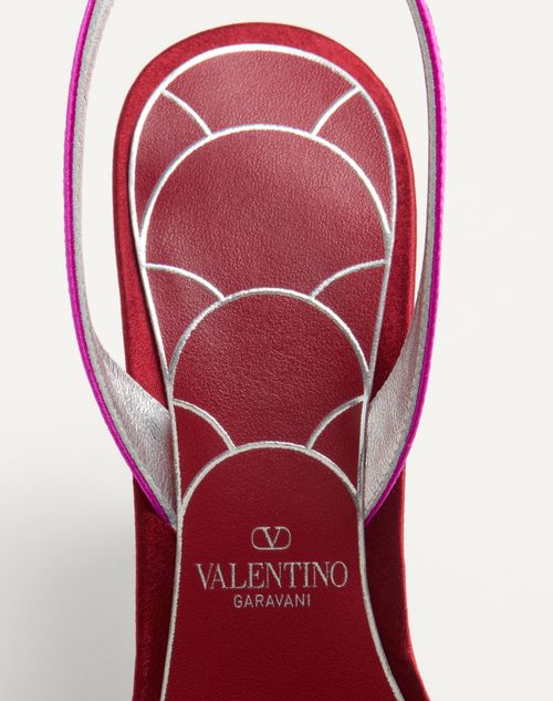 Valentino Garavani - Sandalia Ladycrush De Satén Con Cristales Y Tacón De 85 mm - Multicolor/plateado - Mujer - Sandalias