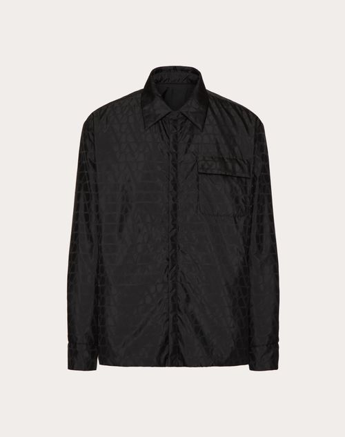 Valentino Reversible Nylon Jacket With Toile Iconographe Pattern In Black