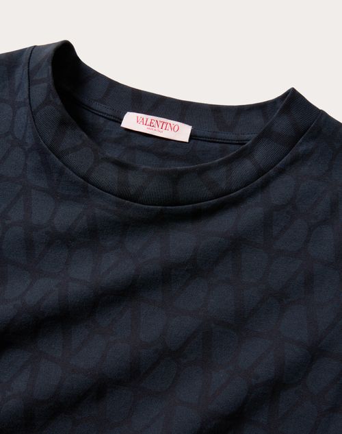 Valentino - Cotton T-shirt With Toile Iconographe Print - Navy - Man - Tshirts And Sweatshirts