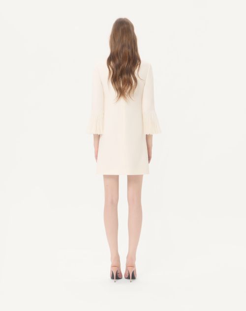 Valentino - Embroidered Crepe Couture Short Dress - Ivory - Woman - Dresses