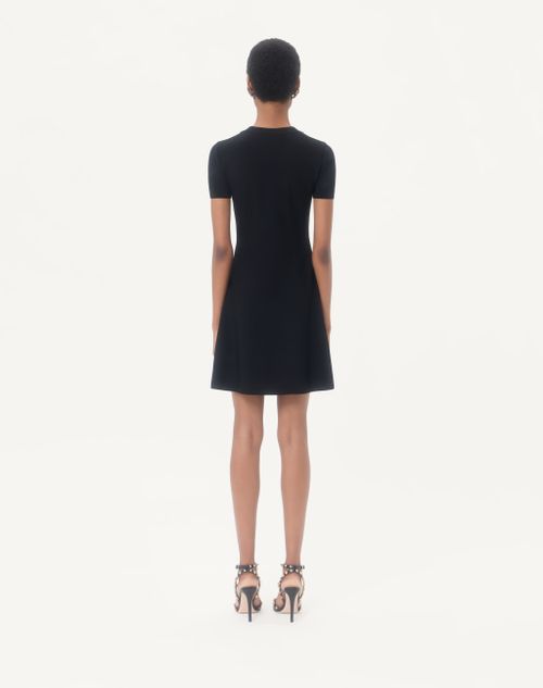 Valentino - Embroidered Knit Dress - Black - Woman - Knitwear