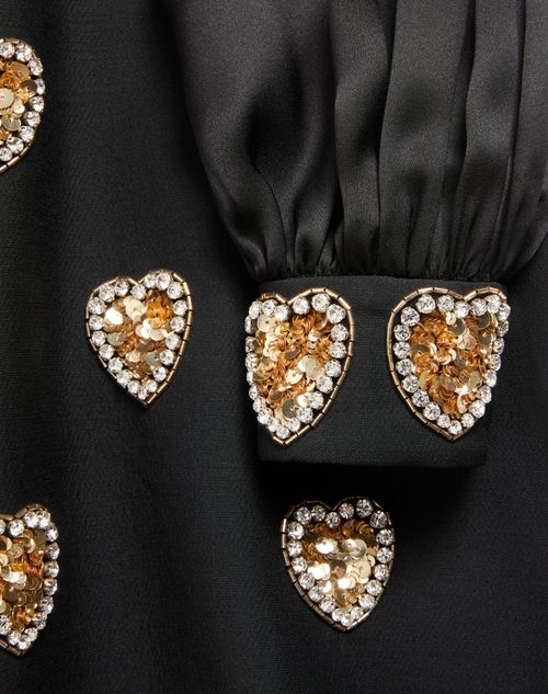 Valentino - Embroidered Crepe Couture Long Dress - Black/gold/silver - Woman - Gowns