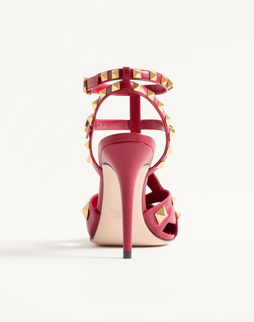 Valentino Garavani - Zapatos De Salón Studdy De Cabritilla Con Tacón De 100 mm - Rojo - Mujer - Salones