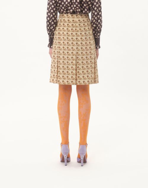 Valentino - Crepe De Chine Skirt With Petit Charles Print - Birch/multicolour - Woman - Skirts