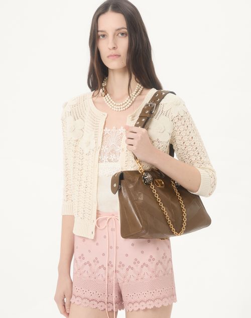 Valentino - Embroidered Cardigan - Birch - Woman - Knitwear