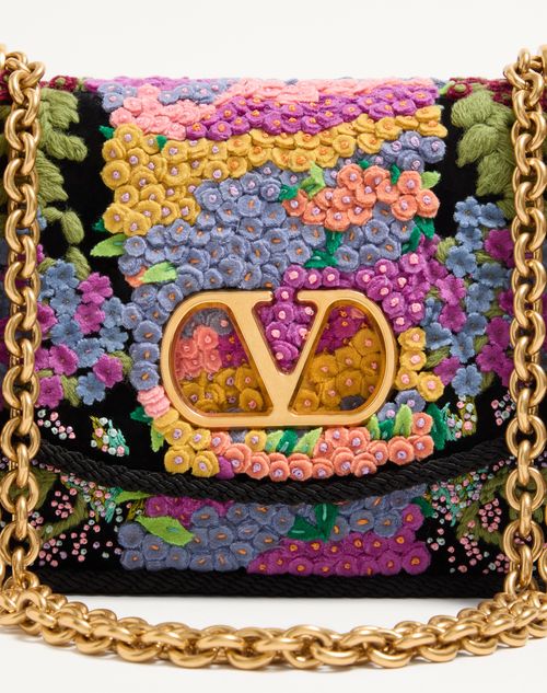 Valentino Garavani - Valentino Garavani Vain Embroidered Shoulder Bag - Multicolor - Woman - Shoulder Bags