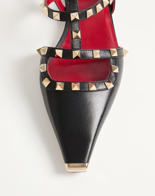 Valentino Garavani - Rockstud Kidskin Ballerinas - Black - Woman - Ballerinas
