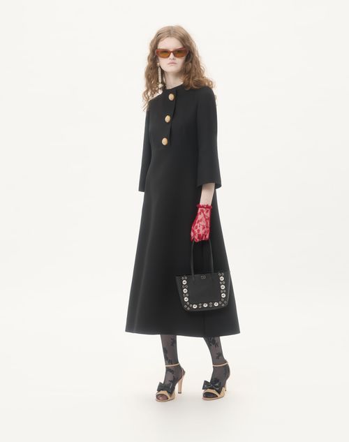 Valentino Garavani - Valentino Garavani Nellcôte Mini Shopping Bag In Grainy Calfskin - Black - Woman - Totes