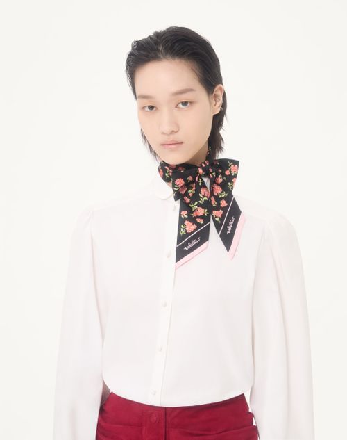Valentino Garavani - Ramage Fiorellini Silk Bandeau Scarf - Black/multicolor - Woman - Soft Accessories