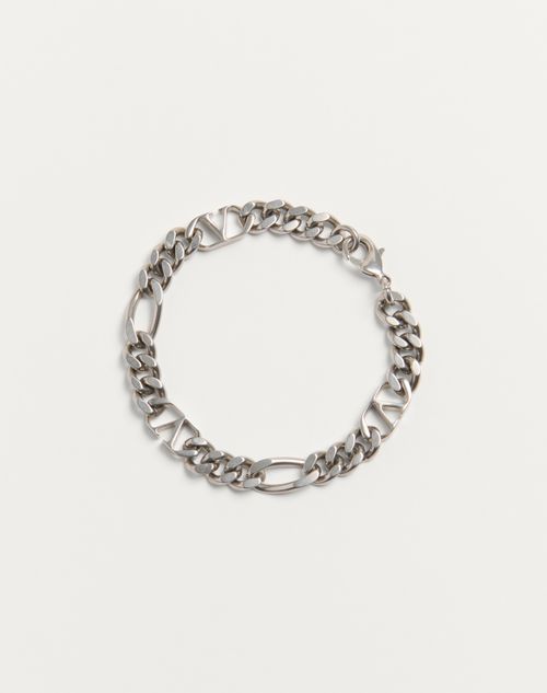 Valentino Garavani Vlogo Signature Metal Bracelet In Palladium