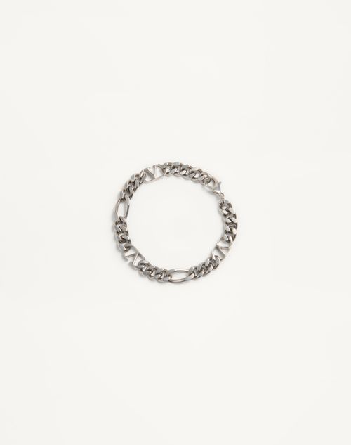 Valentino Garavani Vlogo Signature Metal Bracelet Man Palladium S