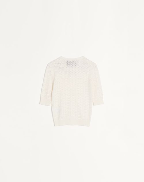 Valentino - Embroidered Cotton Top - Ivory - Woman - Knitwear