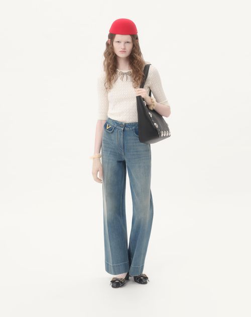 Valentino - Embroidered Cotton Top - Ivory - Woman - Knitwear