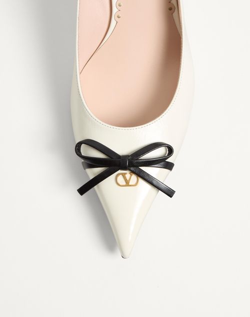 Valentino Garavani - Bepointy Pump In Patent Leather And Kidskin 45mm - Ivory/black - Woman - Pumps And Slingbacks