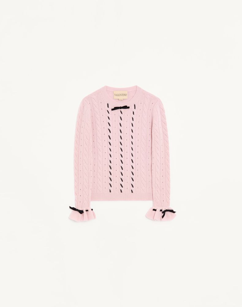 Valentino Women's Grey Rose Wool Jumper Woman Xs