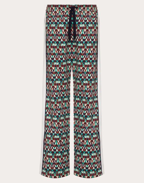 Valentino - Pants With Optical Valentino Print - Man - Pants And Shorts
