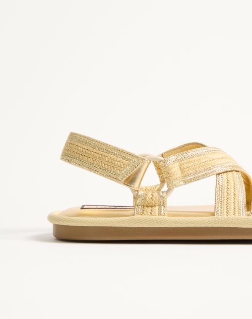 Valentino Garavani - Sandales Lake Powell Brodées Au Crochet - Coquille/or - Femme - Sandales