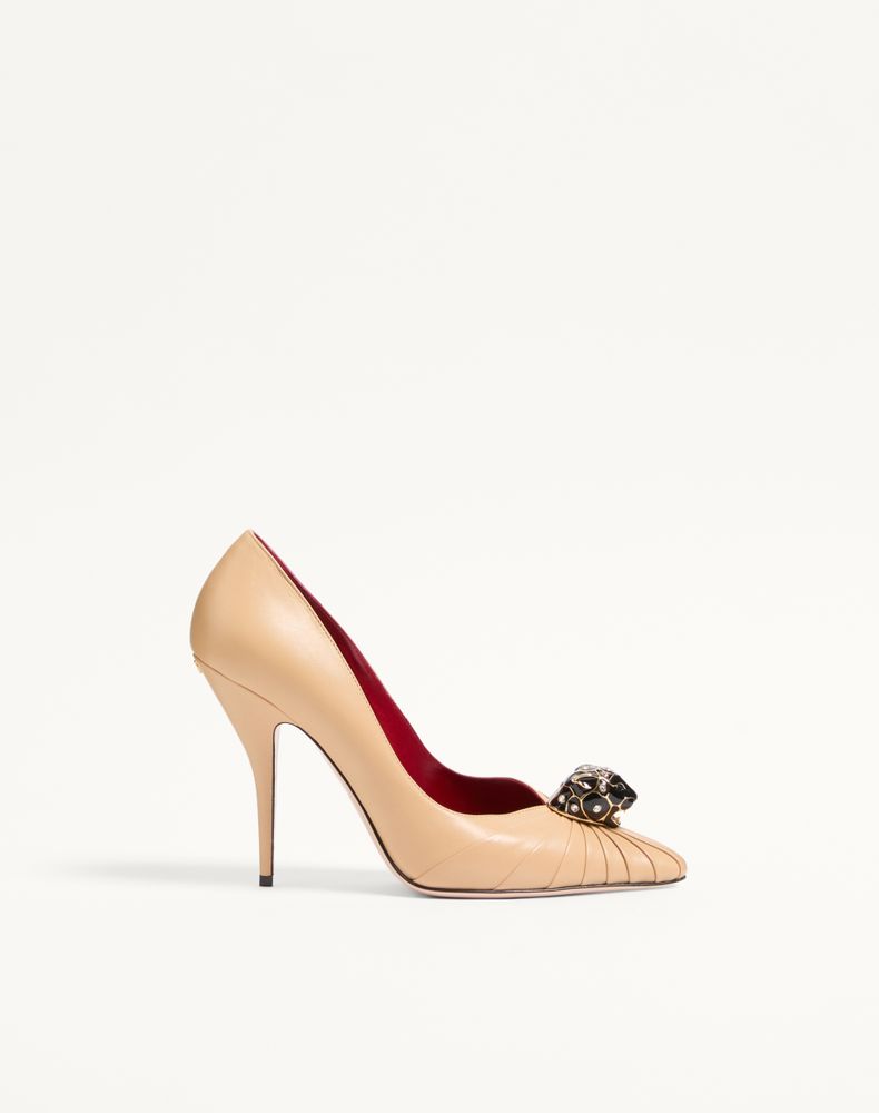 Valentino Garavani Women's Desert Beige Panthea Goatskin Pumps 105Mm Woman 41
