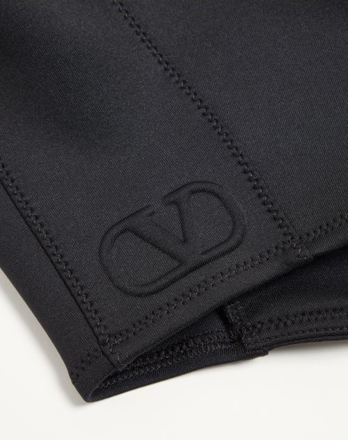 Valentino Garavani - Vlogo Signature Jersey Hood With Zip - Black - Man - Hats And Gloves