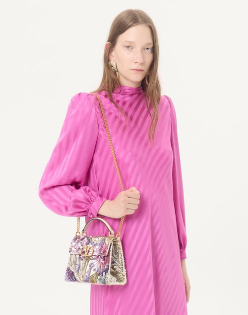 Valentino Garavani - Borsa Mini A Mano Valentino Garavani Vsling Ricamata - Multicolor/burro - Donna - Borse A Mano