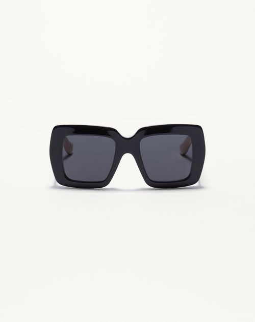 Valentino - Rectangular Acetate Eyewear - Black/ivory/grey - Woman - Eyewear
