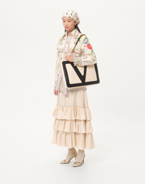 Valentino Garavani - Valentino Garavani Viva Superstar Nappa Leather Shopper - Butter/black - Woman - Totes