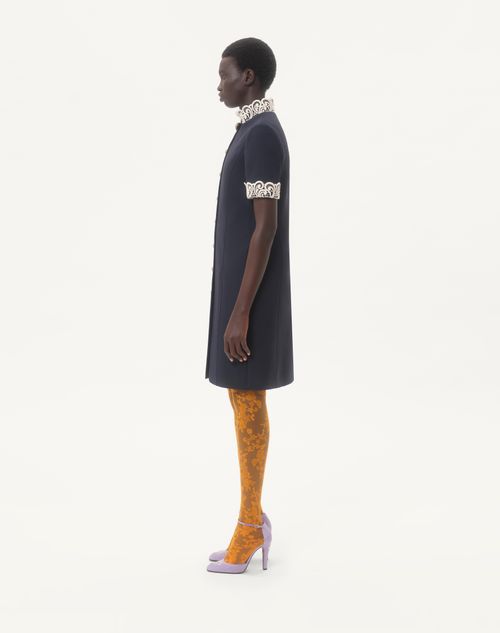Valentino - Vestido Midi De Crepe Couture - Añil/abedul - Mujer - Vestidos